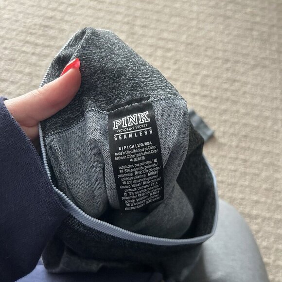 Victoria’s Secret PINK Seamless Leggings Womens Small S Gray Running Workout - Picture 4 of 6